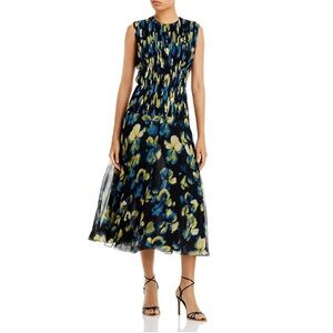 Jason Wu Collection Pleated Silk Midi Dress